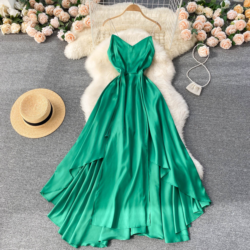 Cute A Line Irregular Dress Green Fashion Dress on Luulla
