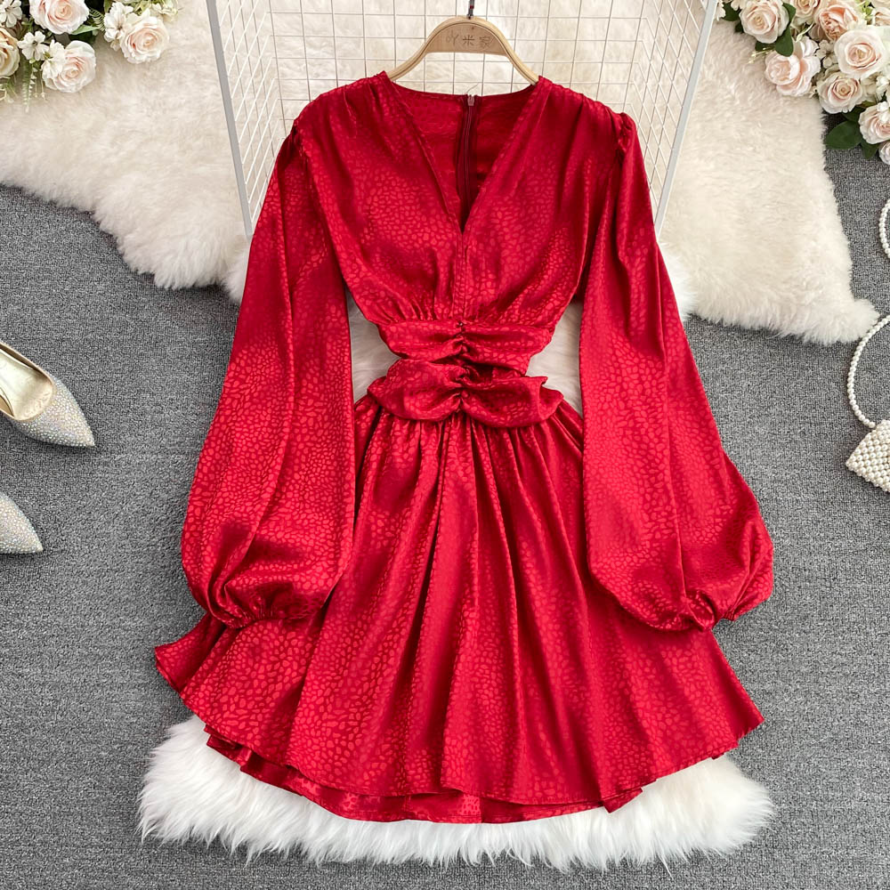 Stylish dress with a V-neck