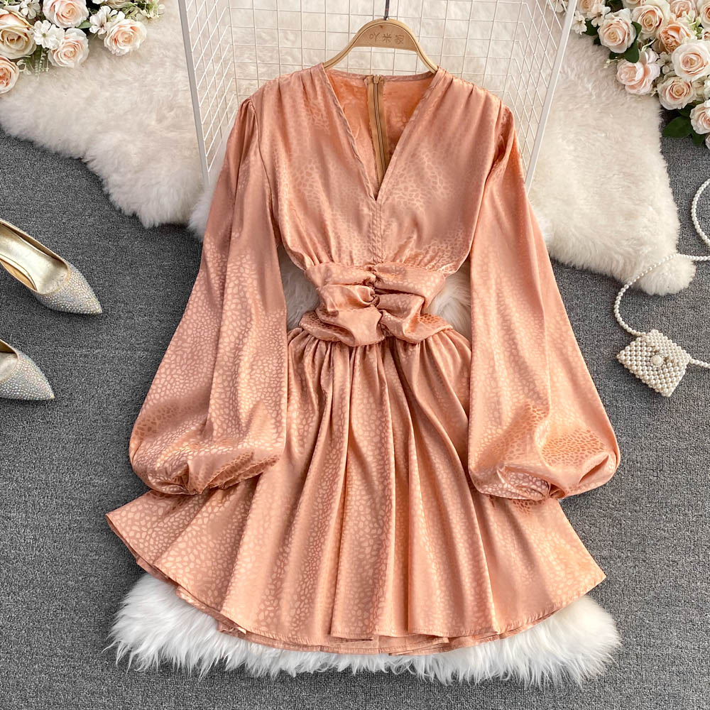 Long Sleeve V-Neck Dress