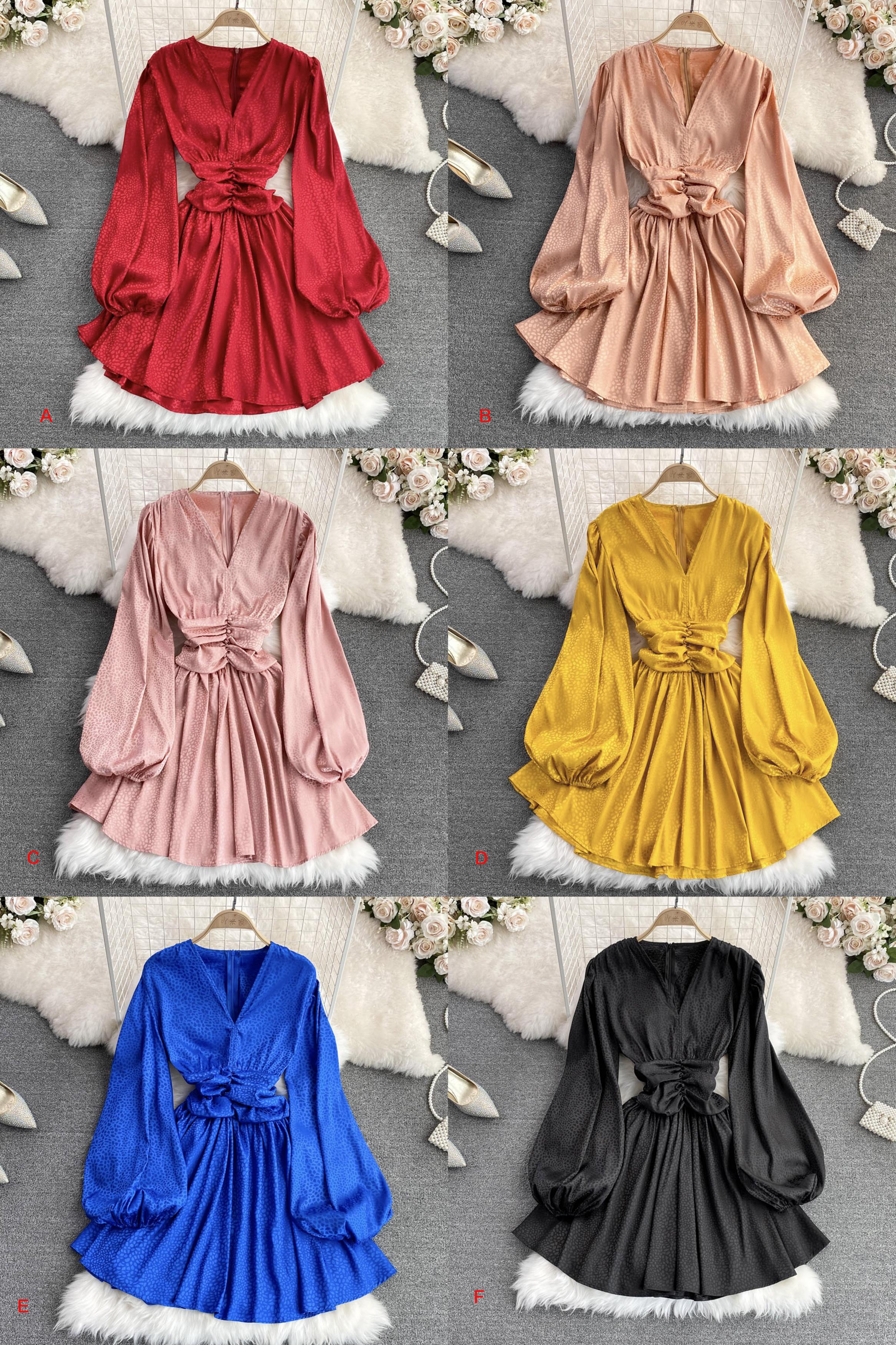 Long Sleeve V-Neck Dress main image 0